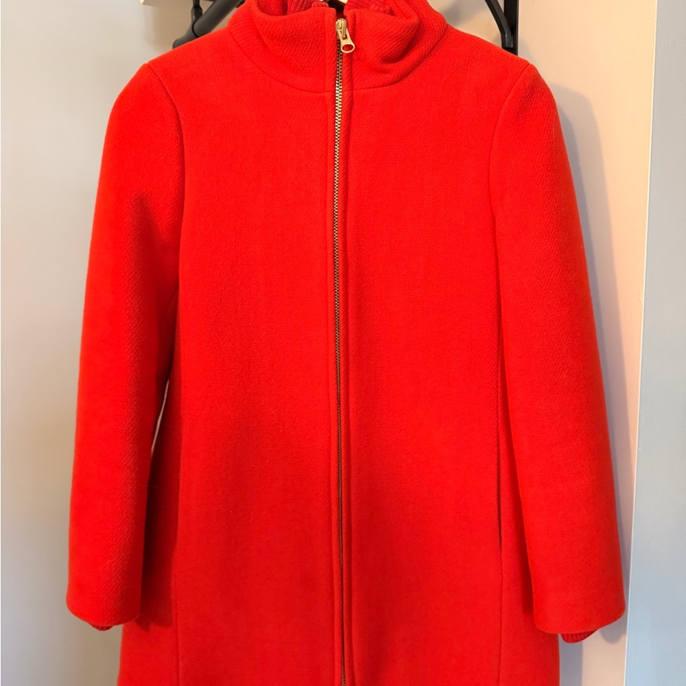 J. Crew Red Italian Stadium Cloth Coat